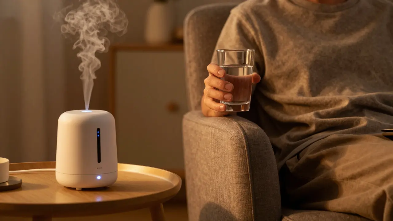 Klidná večerní atmosféra relaxace s hydratací