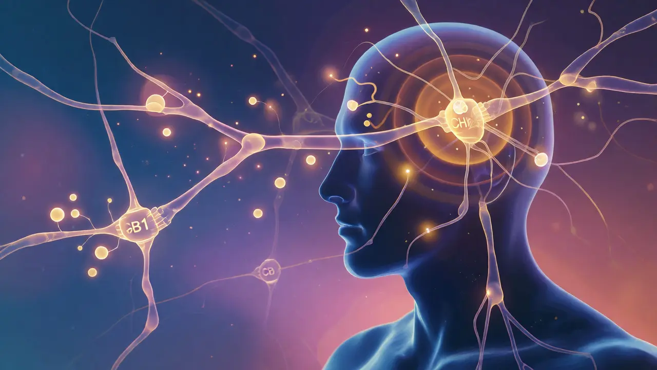 Konceptuální ilustrace endokanabinoidního systému s receptory