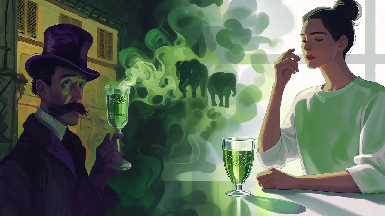 Konceptuální ilustrace mýtů o halucinacích versus realita pití